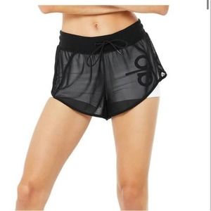 ALO Yoga Black Mesh Women Shorts